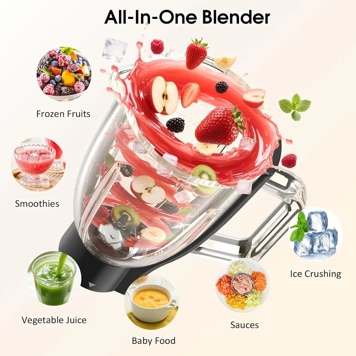 7-In-1 Kitchen Mixer With Blender Meat Grinder And Dough Hook