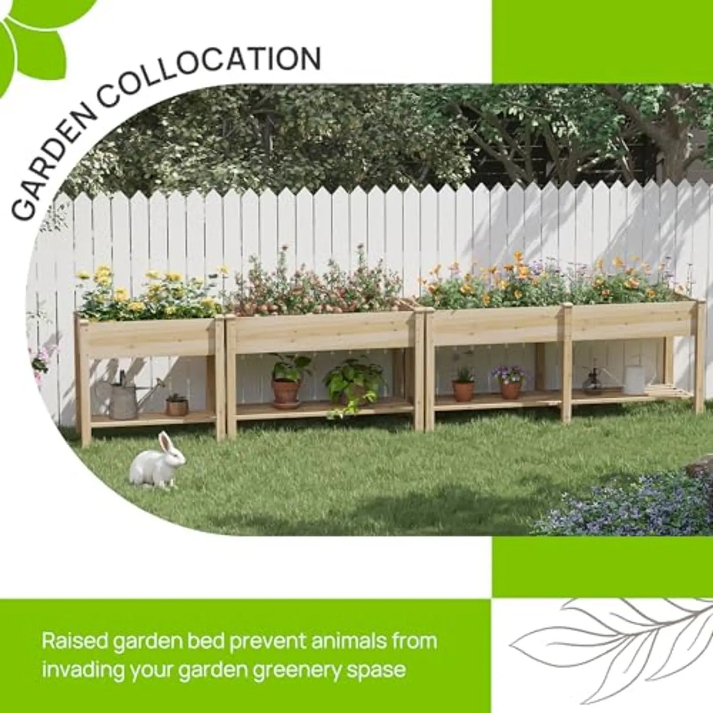 Wood Raised Garden Bed With Legs Elevated Planter Box
