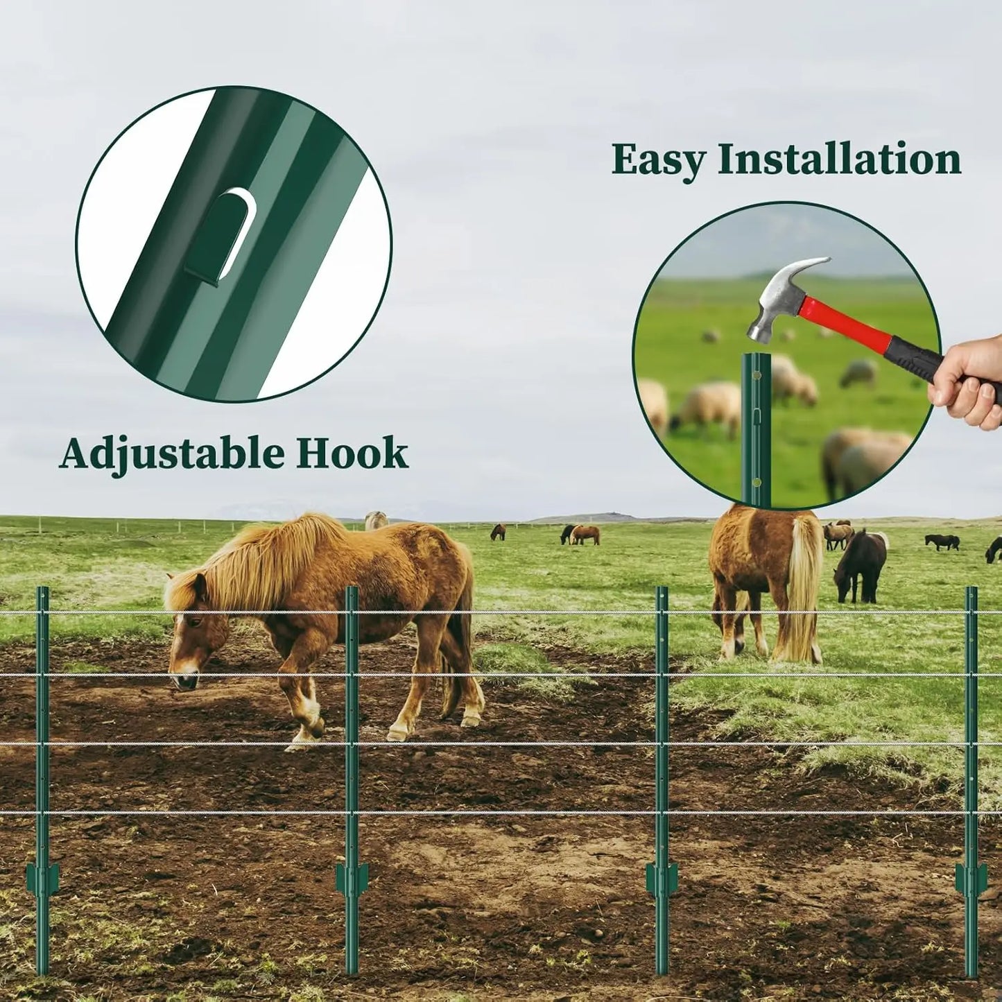 Heavy Duty Metal U Post Fence Stakes for Wire Fencing