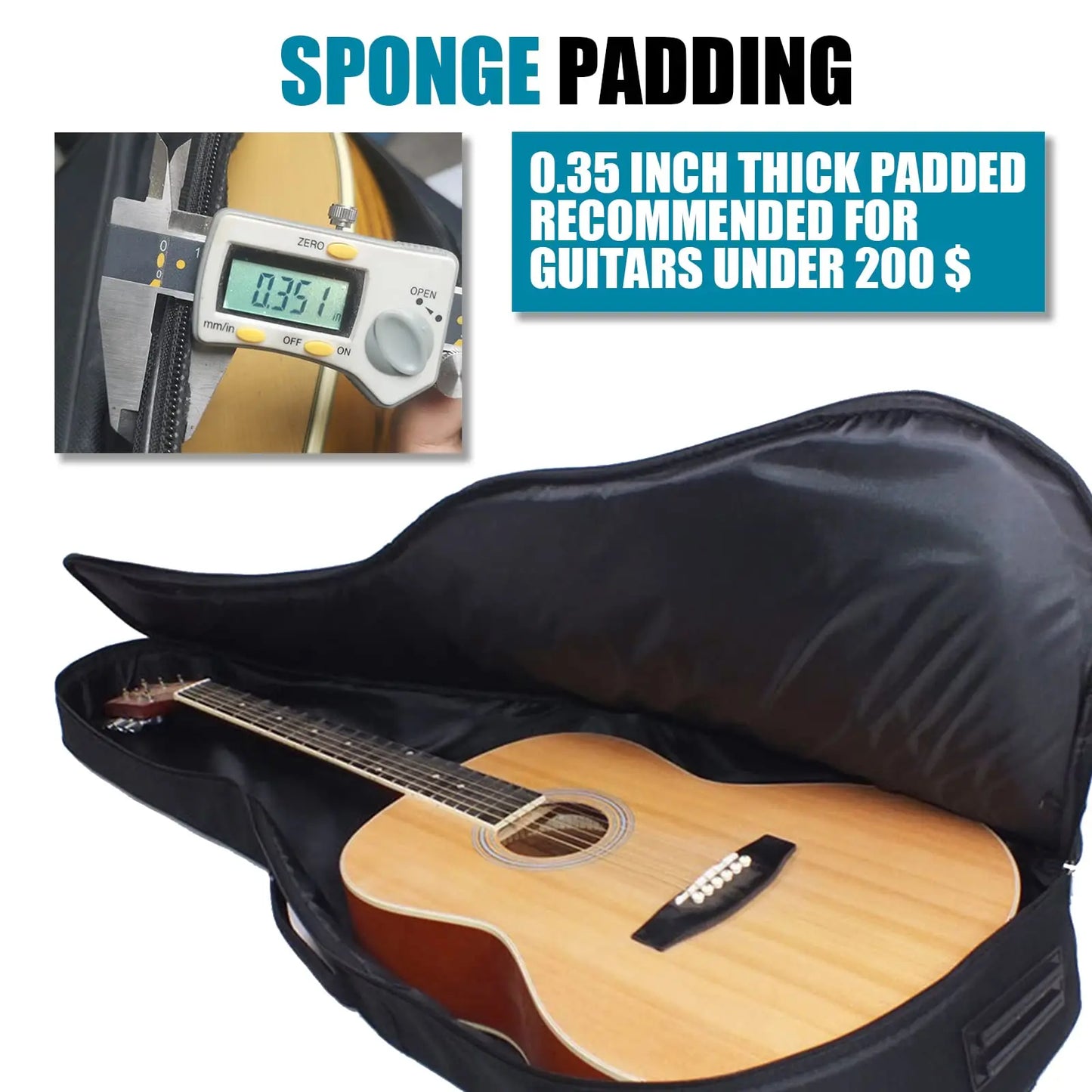 Acoustic Guitar Bag Water Resistant With Adjustable Strap Padding