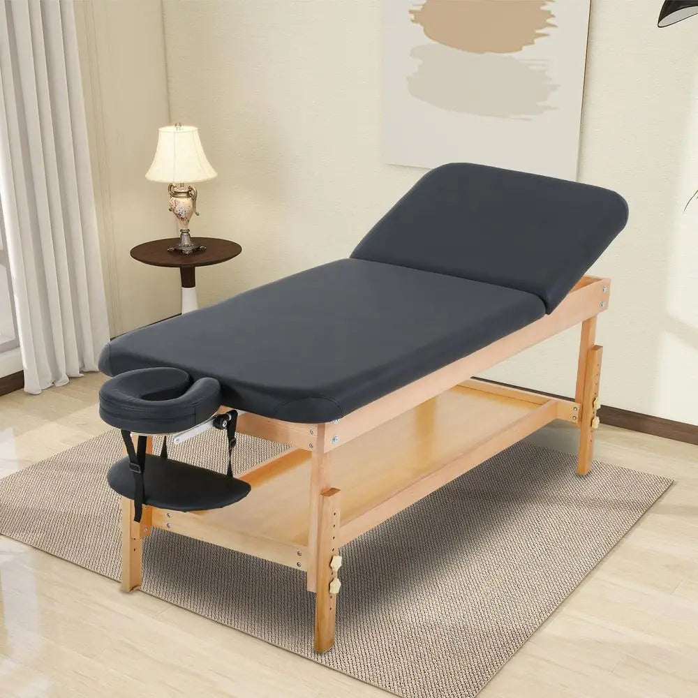 74 Long 28 Wide Stationary Massage Table with 2.5 Memory Foam for Spa, Therapy, and Facial TreatmentsCustomized