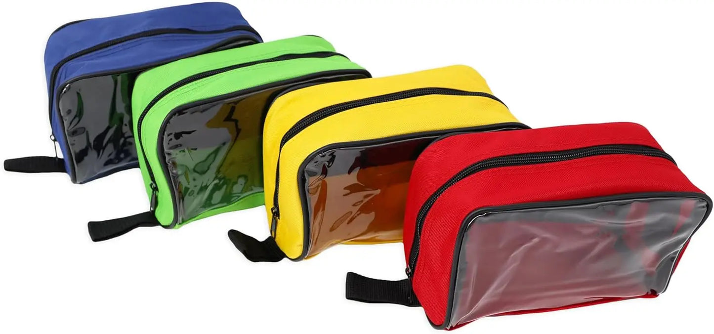 Color Coded First Aid Kit Pouches With Clear Window 4Pack