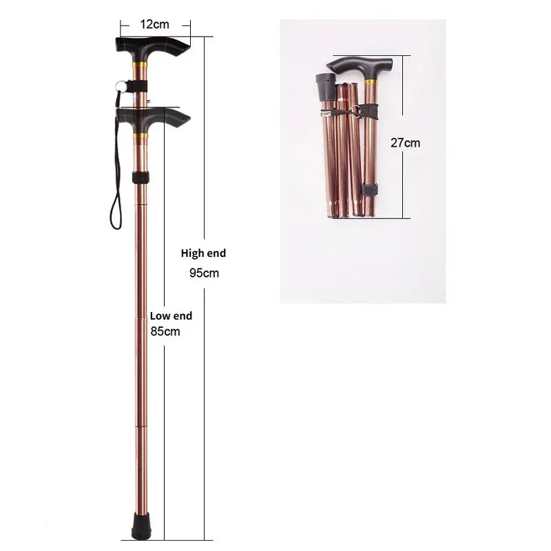 Adjustable Telescopic Folding Aluminum Walking Stick Non-Slip Grip