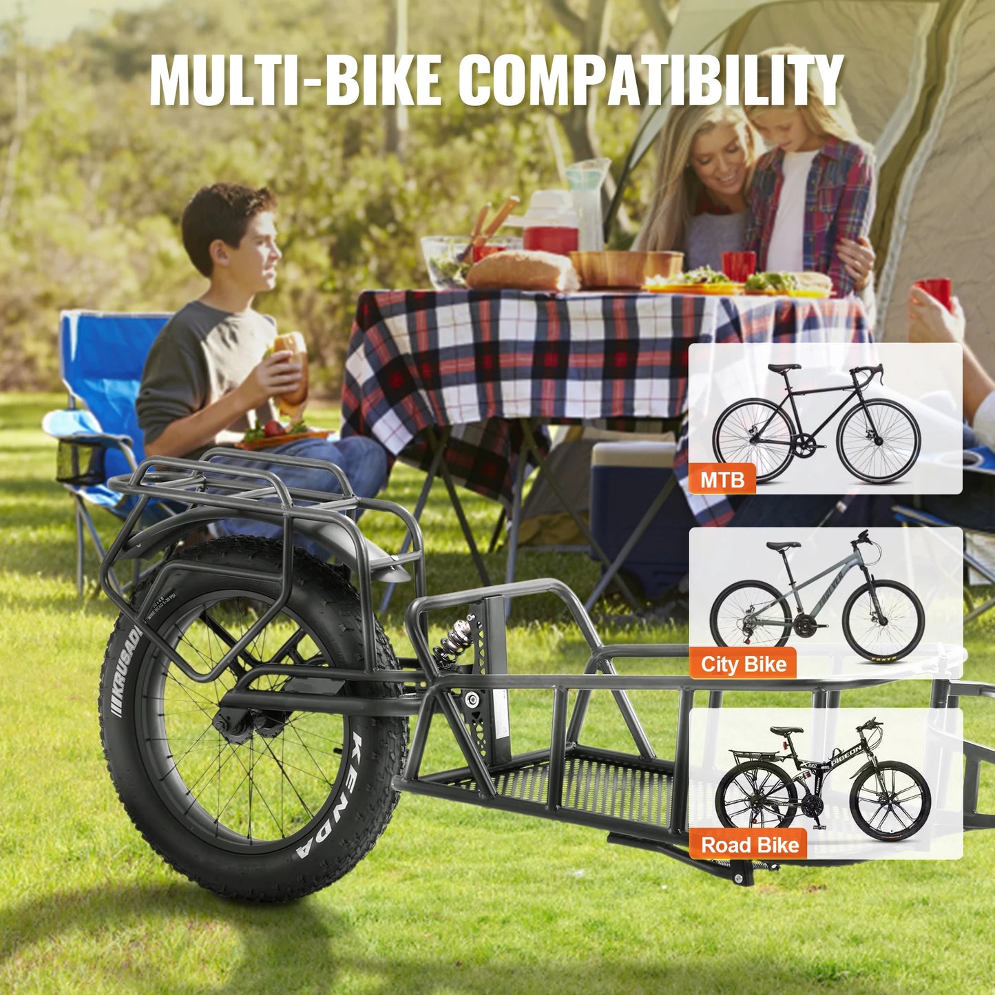 SucceBuy 70 Lbs Bike Cargo Trailer With Universal Hitch