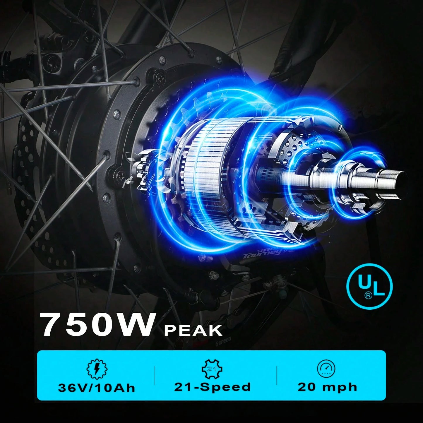 ZNH Electric Bicycle Peak 1000W For Adult, 48V13AH Battery Extended Life, 26" Tire 20 MPH Eletric Mountain Bicycle, Professional