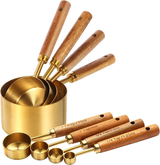Stainless Steel Measuring Spoons And Cups Set With Leveler