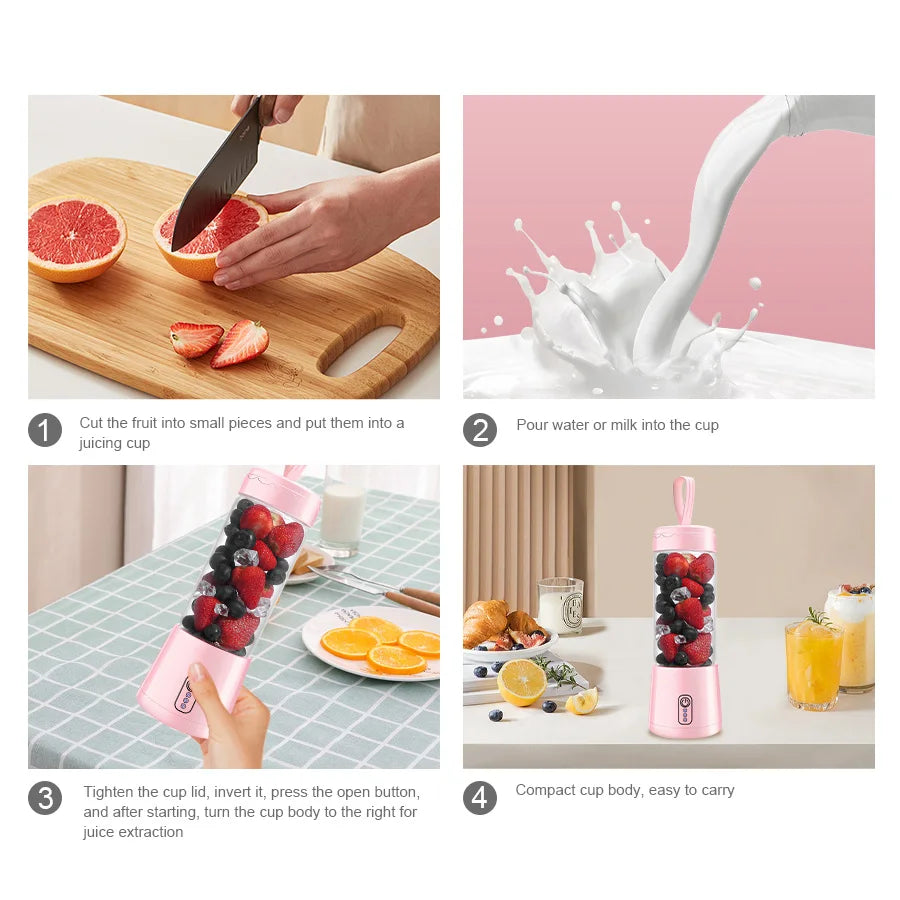 Portable USB Rechargeable Personal Smoothie Maker For Protein Shakes
