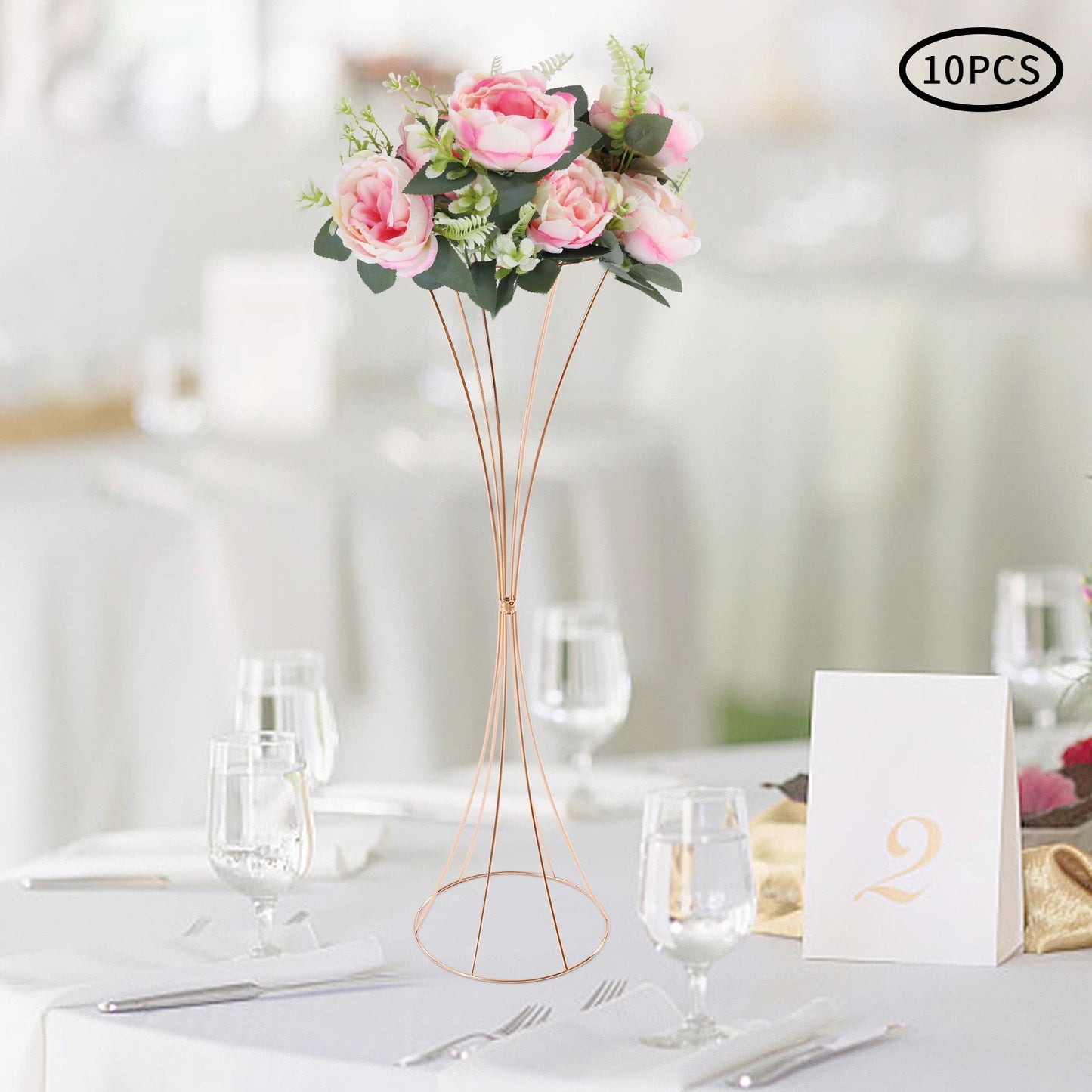 Metal Wedding Centerpiece Vase Stand for Table Decor Stackable