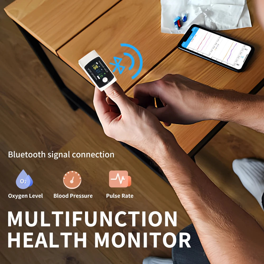 Schbit Compact Finger Blood Pressure And Oxygen Monitor Portable