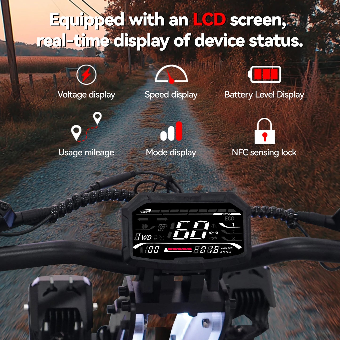 JL86 Electric Scooter Dual Motor 60V40Ah NFC Bluetooth For Adults