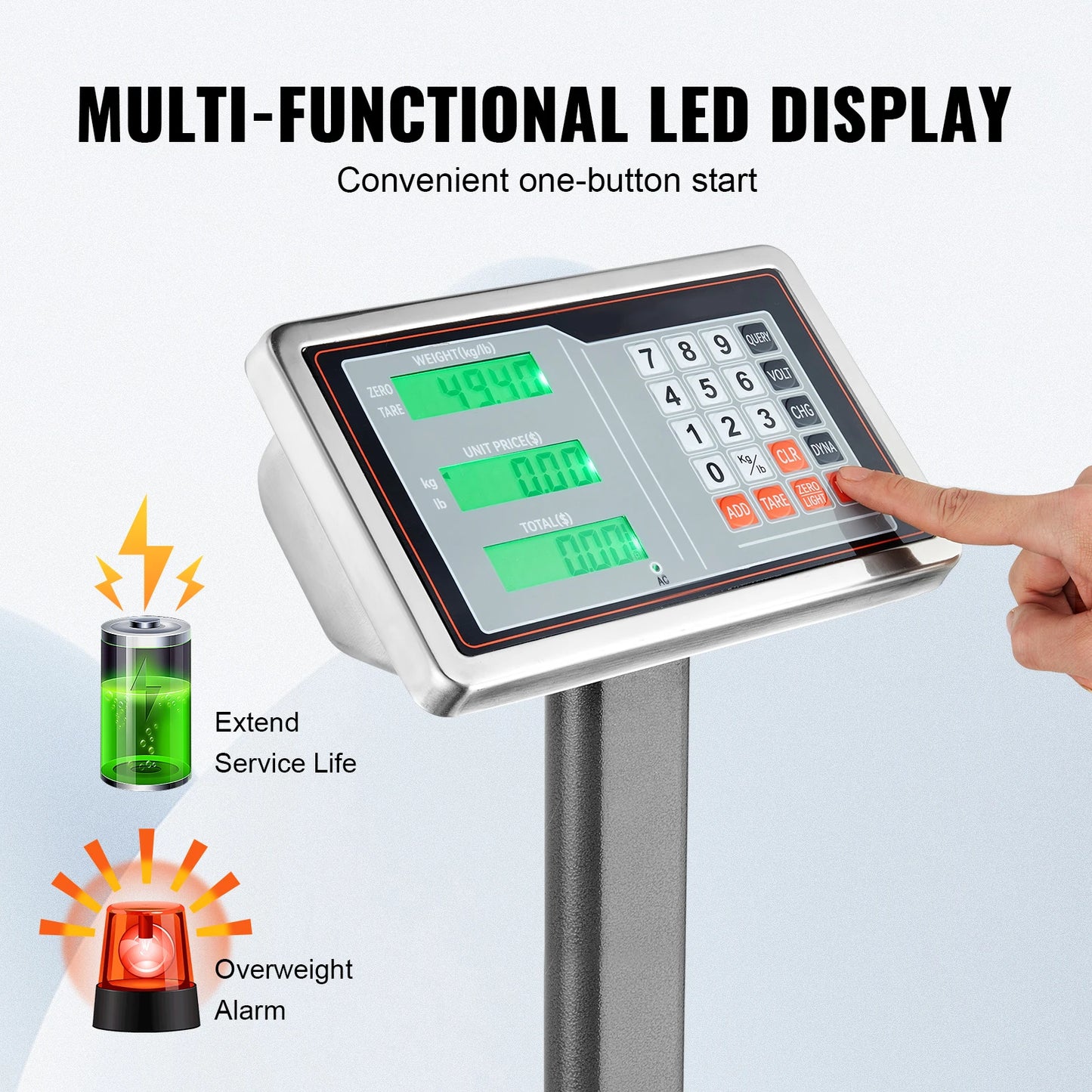 SucceBuy Digital Platform Scale 660 Lb Capacity With Tare