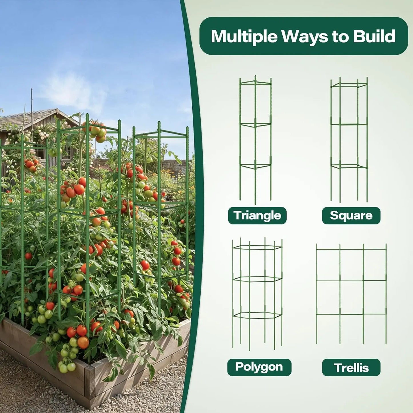 8 Pack Adjustable Tomato Cages for Gardens