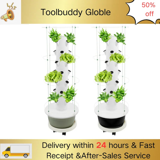 7-Tier Hydroponic Growing Tower With Pump And Timer