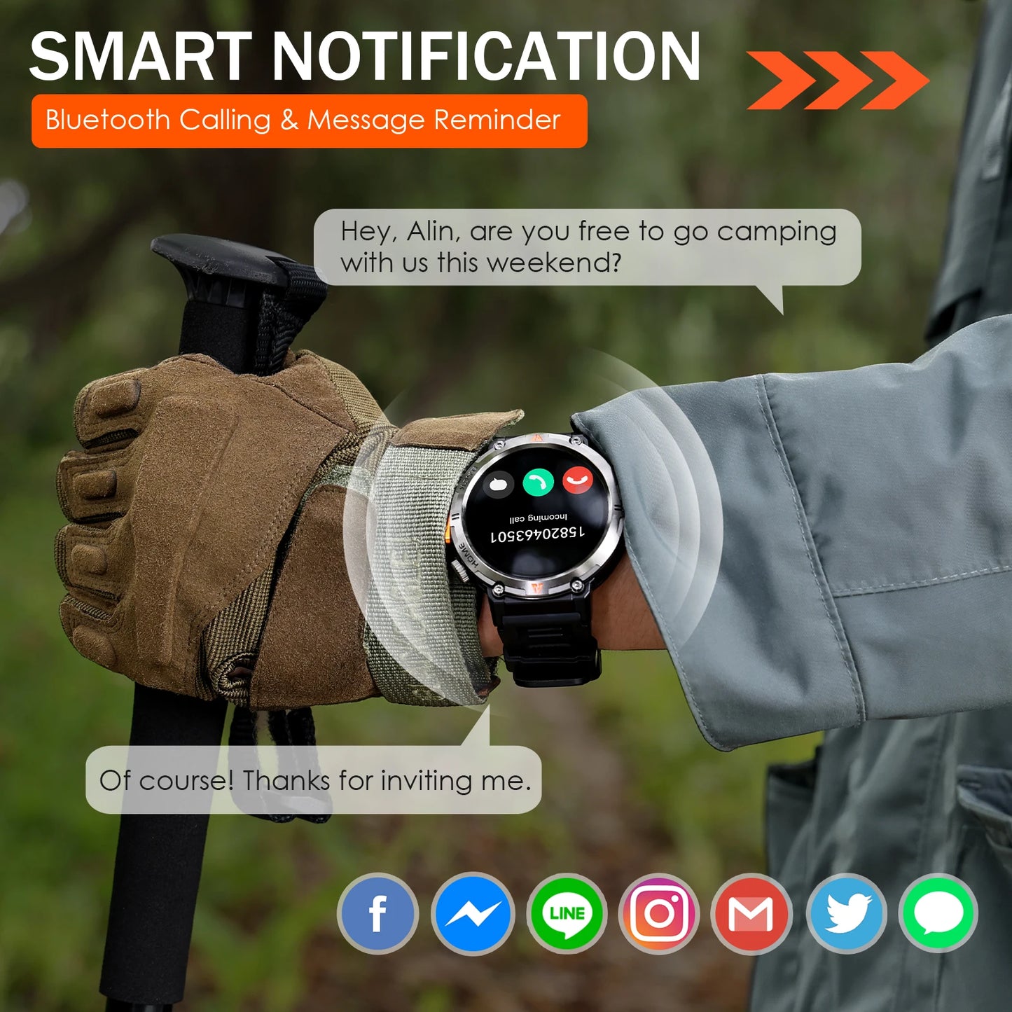 EIGIIS KE3 Smartwatch Bluetooth Call Health Monitor Heart Rate