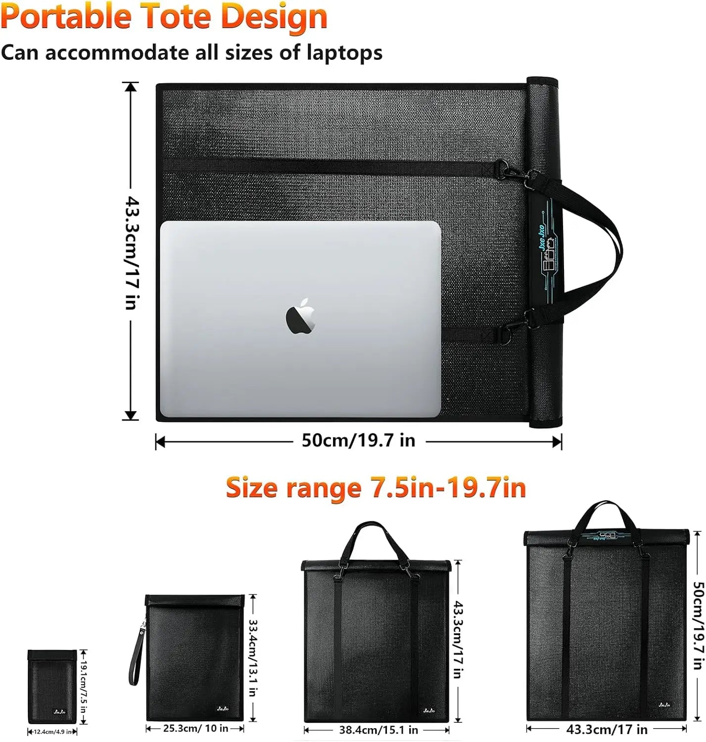 XMSJ Military-Grade Faraday Bags 4-Pack EMP Proof for Laptops