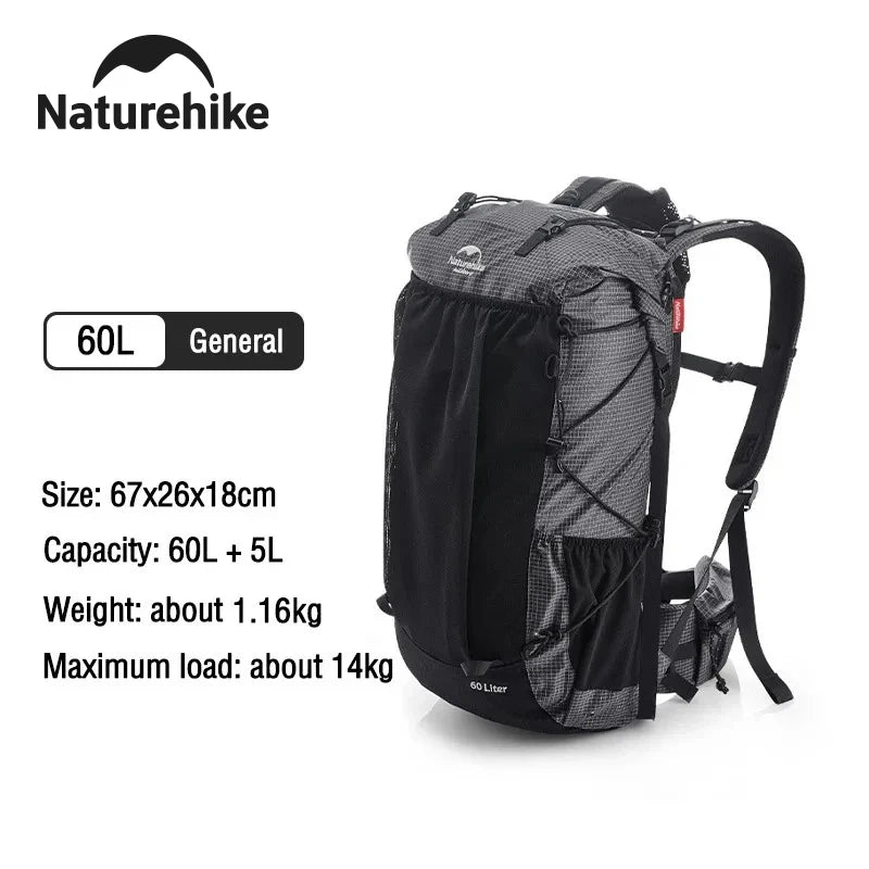 Naturehike Waterproof Backpack For Hiking Climbing Travel With Rain Cover