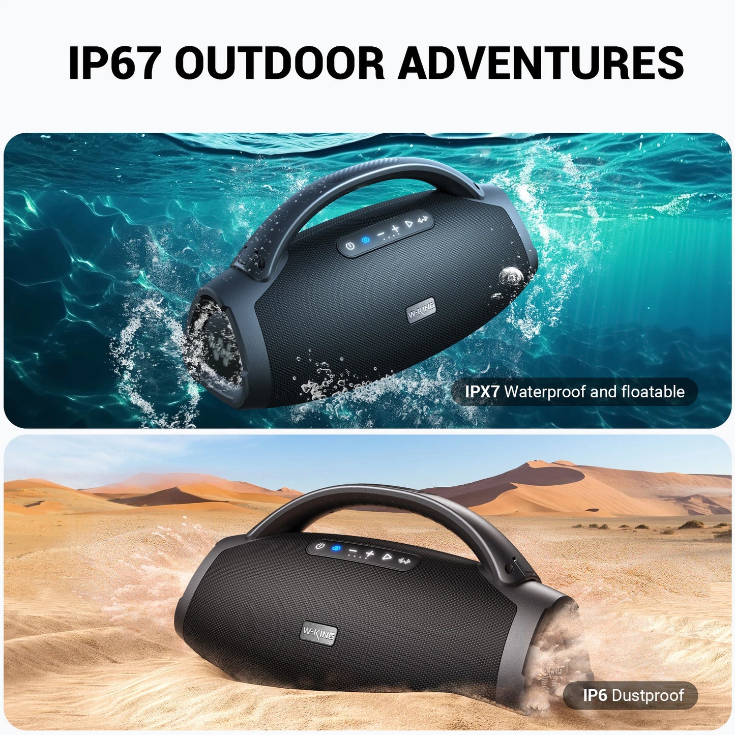 W-King 180W RMS Portable Bluetooth Speaker With IPX7 Waterproof