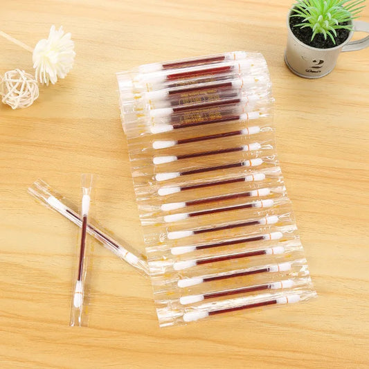 50pcs Disposable Medical Iodine Cotton Swabs Skin Disinfection Clean Alcohol Cotton Stick