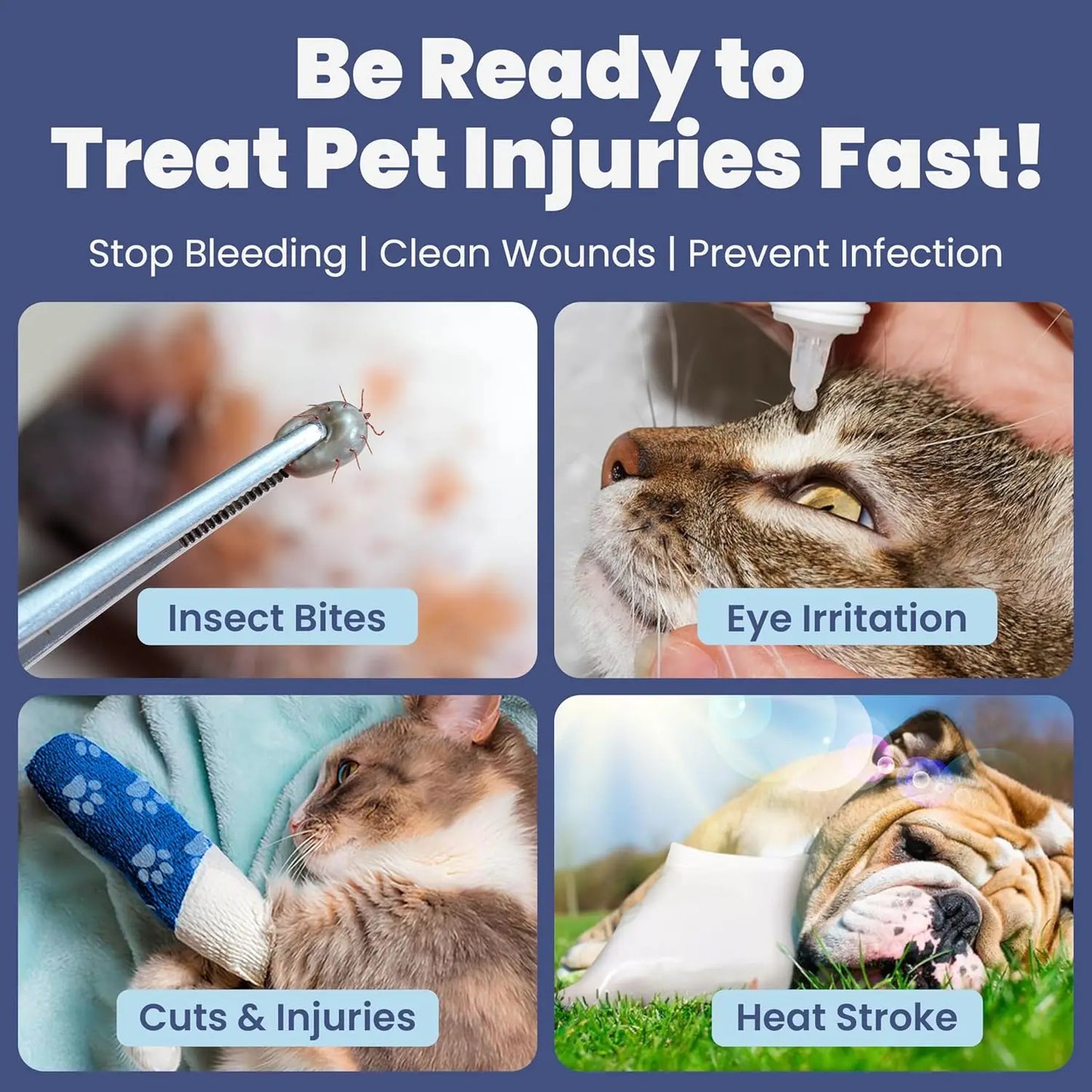 Vet Approved Pet First Aid Kit for Dogs and Cats with Travel Case