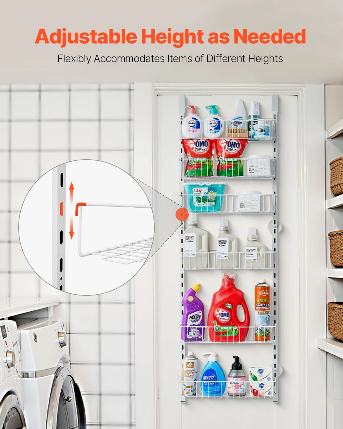 VEVOR Over the Door Pantry Organizer Heavy Duty Steel Shelves