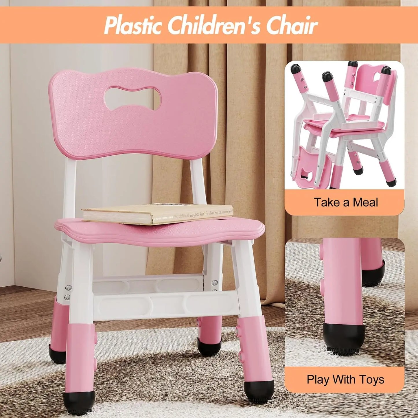 HobbyLane 2-Pack Adjustable Kids Chairs With 3 Level Height
