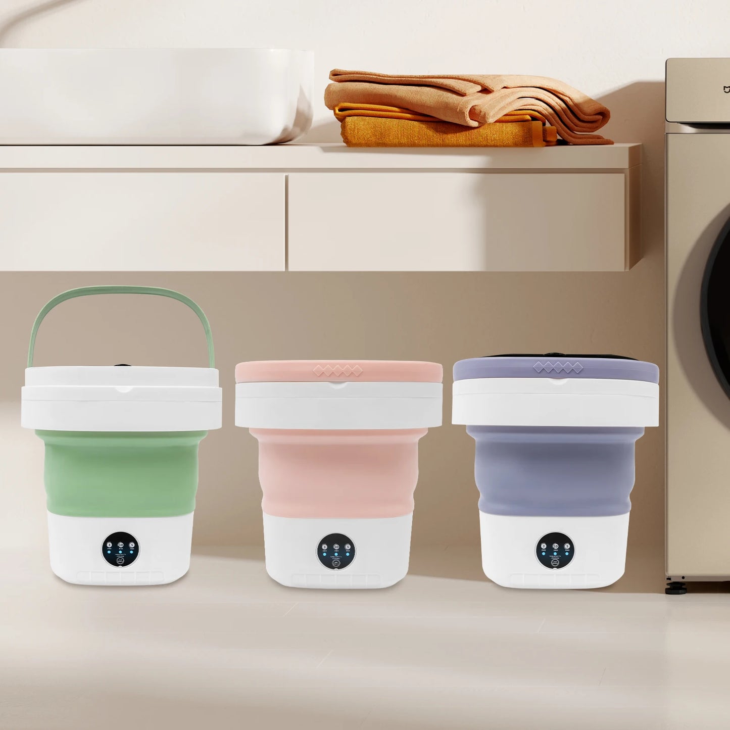 Mini Foldable Washing Machine Pure Copper Motor 3 Modes
