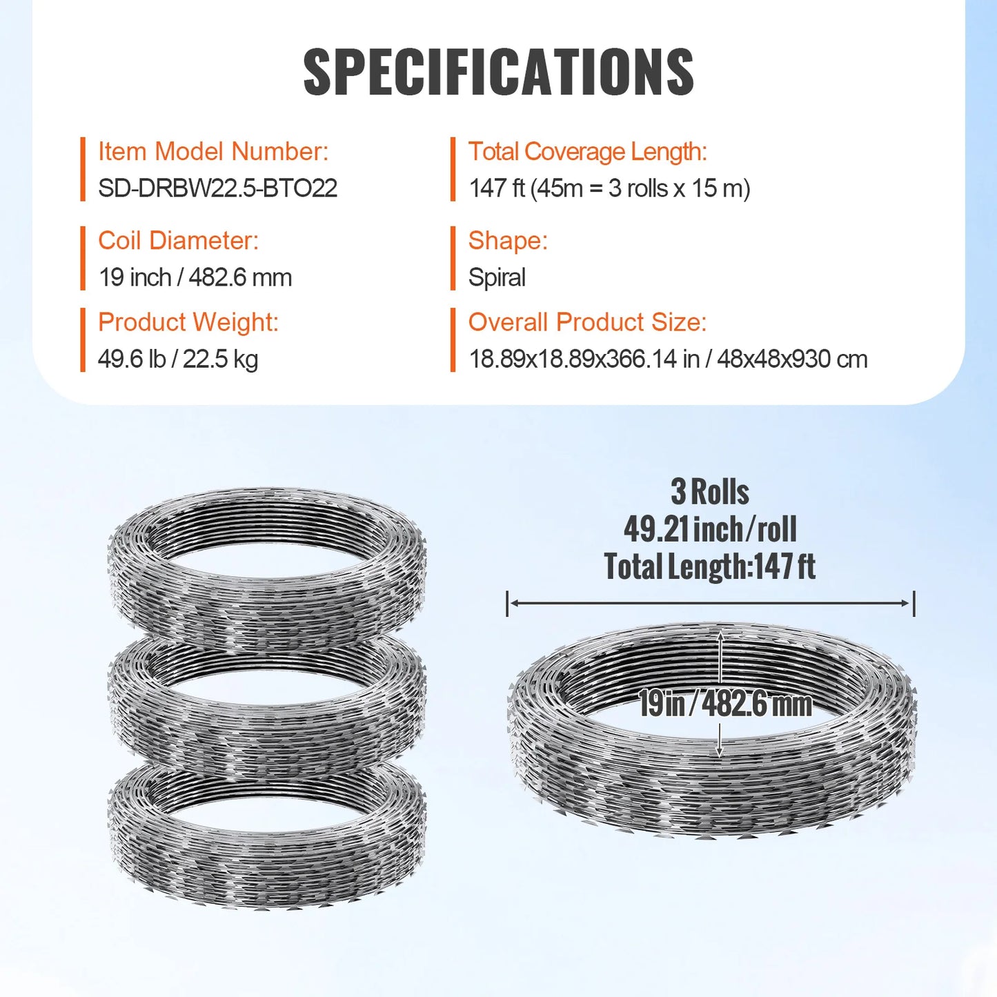 SucceBuy Double Spiral Barbed Wire Fence Rolls for Garden
