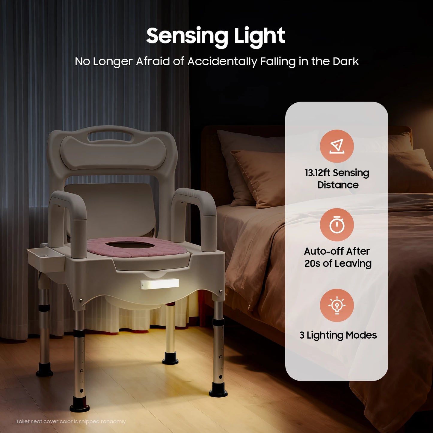 Bymaocar Toilet Chair For Elderly With Adjustable Height Aluminum