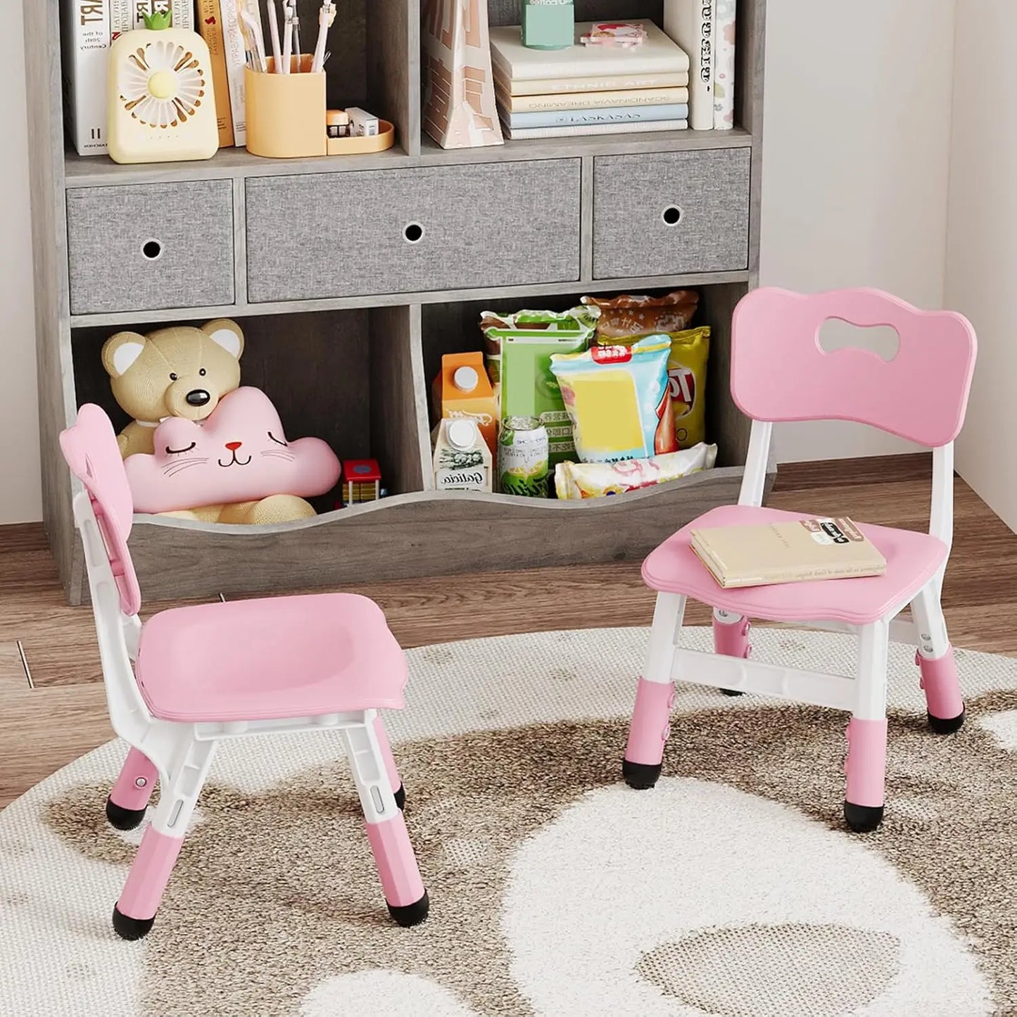 HobbyLane 2-Pack Adjustable Kids Chairs With 3 Level Height
