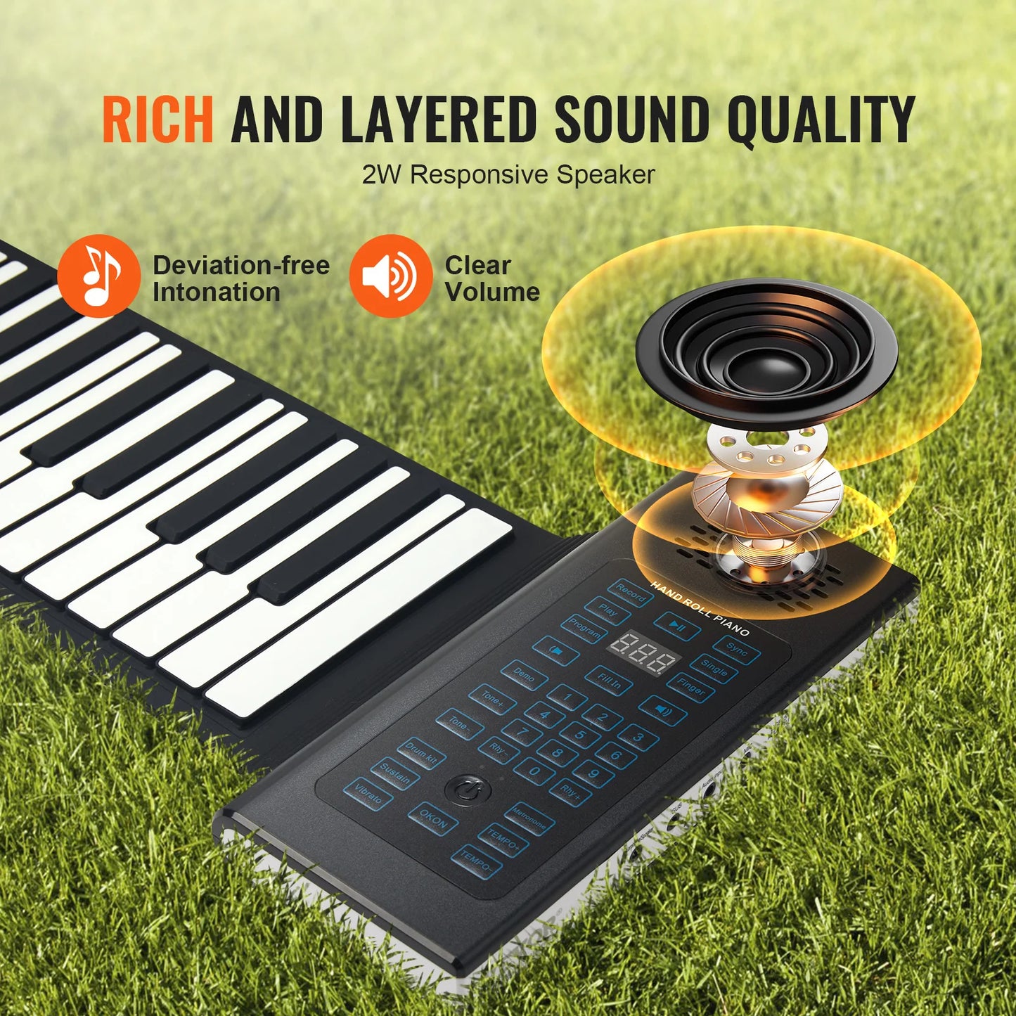 Roll Up Piano 88 Keys Portable Keyboard With Rechargeable Battery