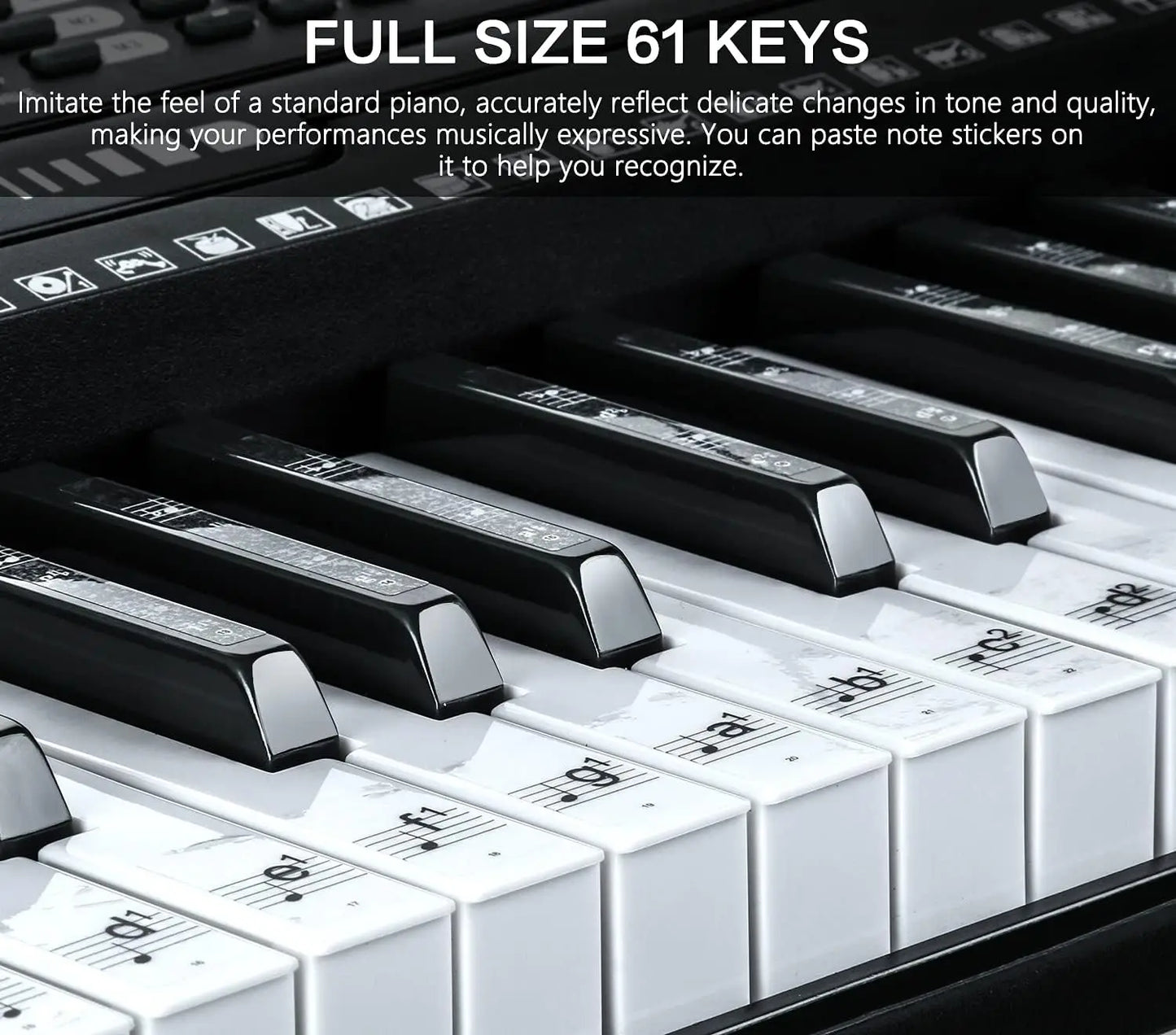 Portable 61-Key Keyboard Piano With Lighted Keys Headphones