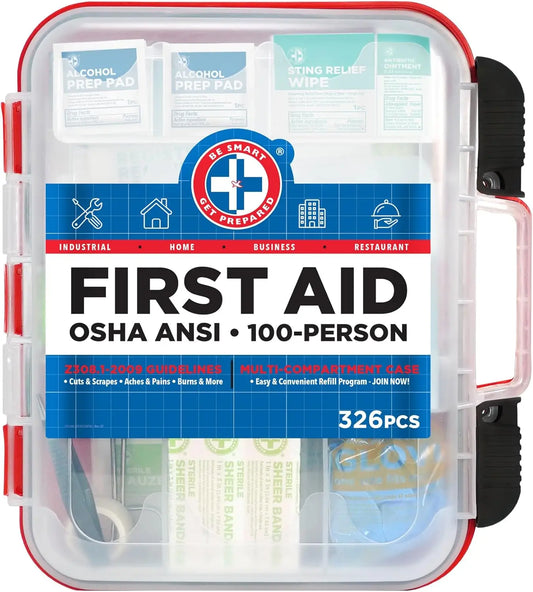 326-Piece First Aid Kit With Hard Case For Office Use