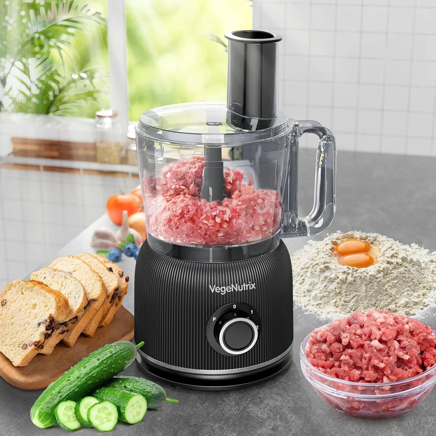XMSJ All-In-One Food Processor And Blender Combo 700W