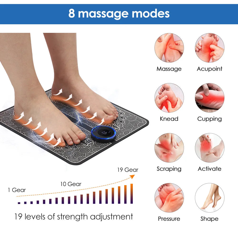 EMS Foot Massager Pad For Foot Pain Relief And Circulation