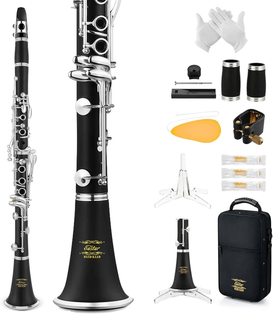 Bb Clarinet for Beginners With Silver Plated Keys and Case