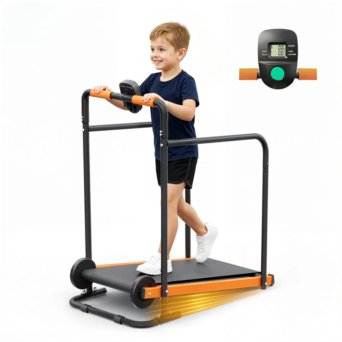 Akluer Non Electric Kids Walking Pad Treadmill With Padded Rails