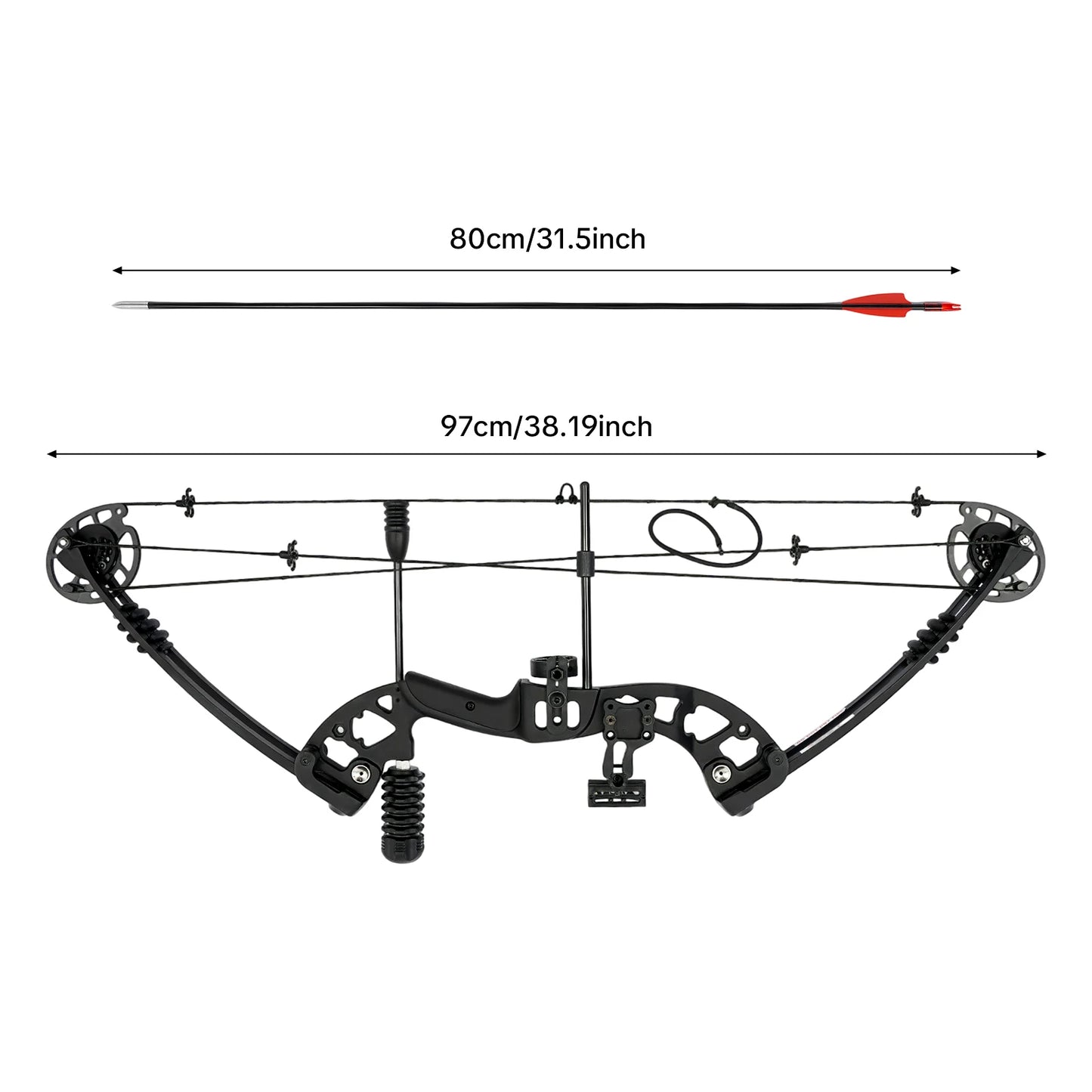 Compound Bow and Arrow Set With Adjustable Draw Weight 30-55lb