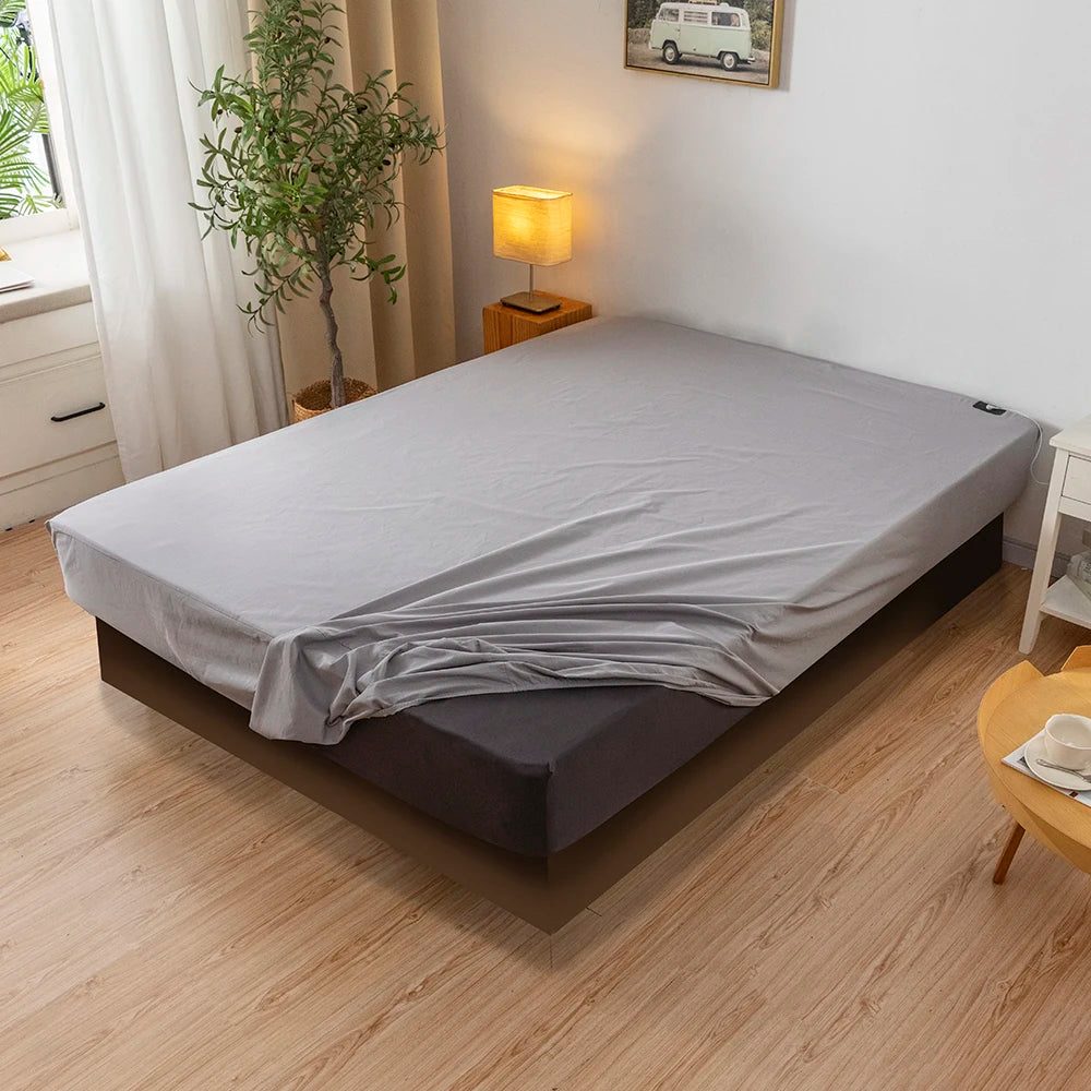 U Silver Conductive Grounding Sheet Bed Fitted Cover With Plug