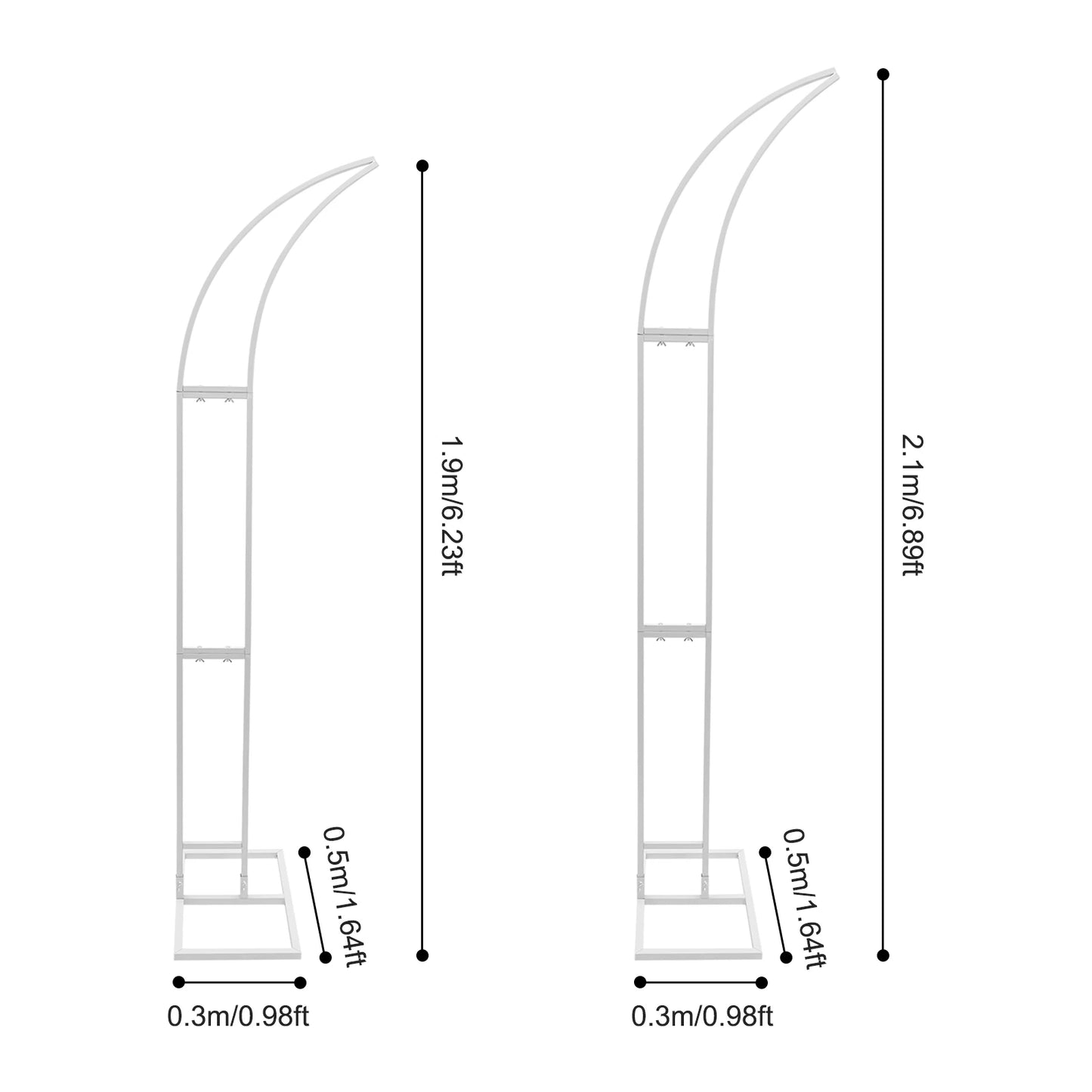 2 Piece Wedding Arch Backdrop Stands Metal Frame For Ceremony