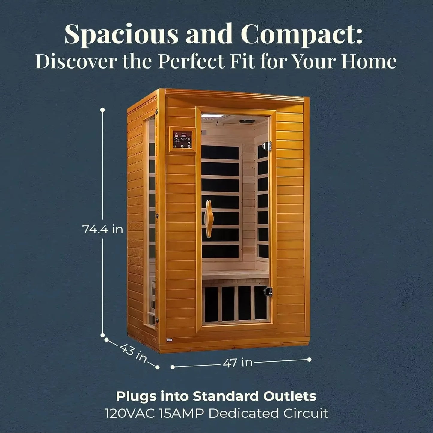 Two Person Low EMF Far Infrared Sauna With Red Light Therapy