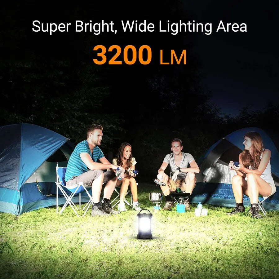 3200LM LED Camping Lantern With 4600mAh Phone Charger