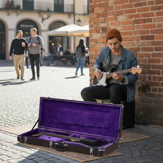 Protable ST Electric Guitar Square Case with Hardware and Lock