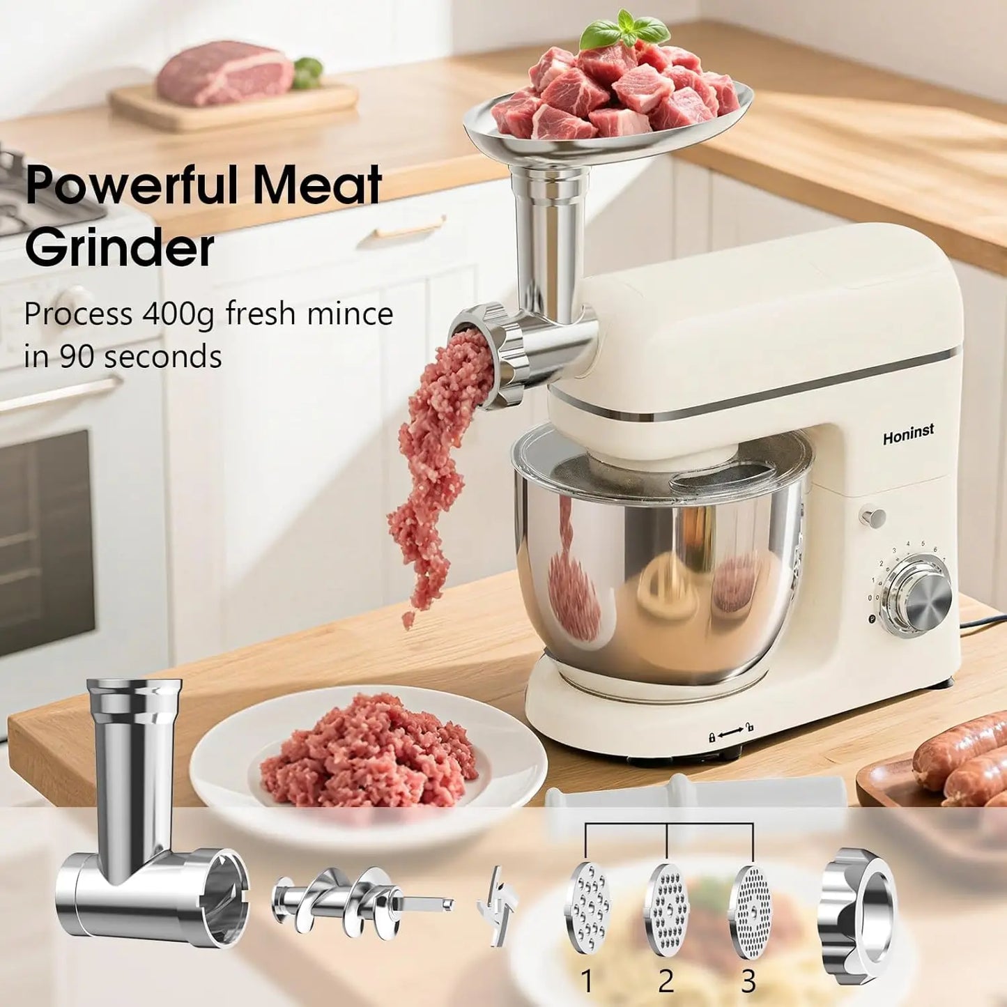 7-In-1 Kitchen Mixer With Blender Meat Grinder And Dough Hook