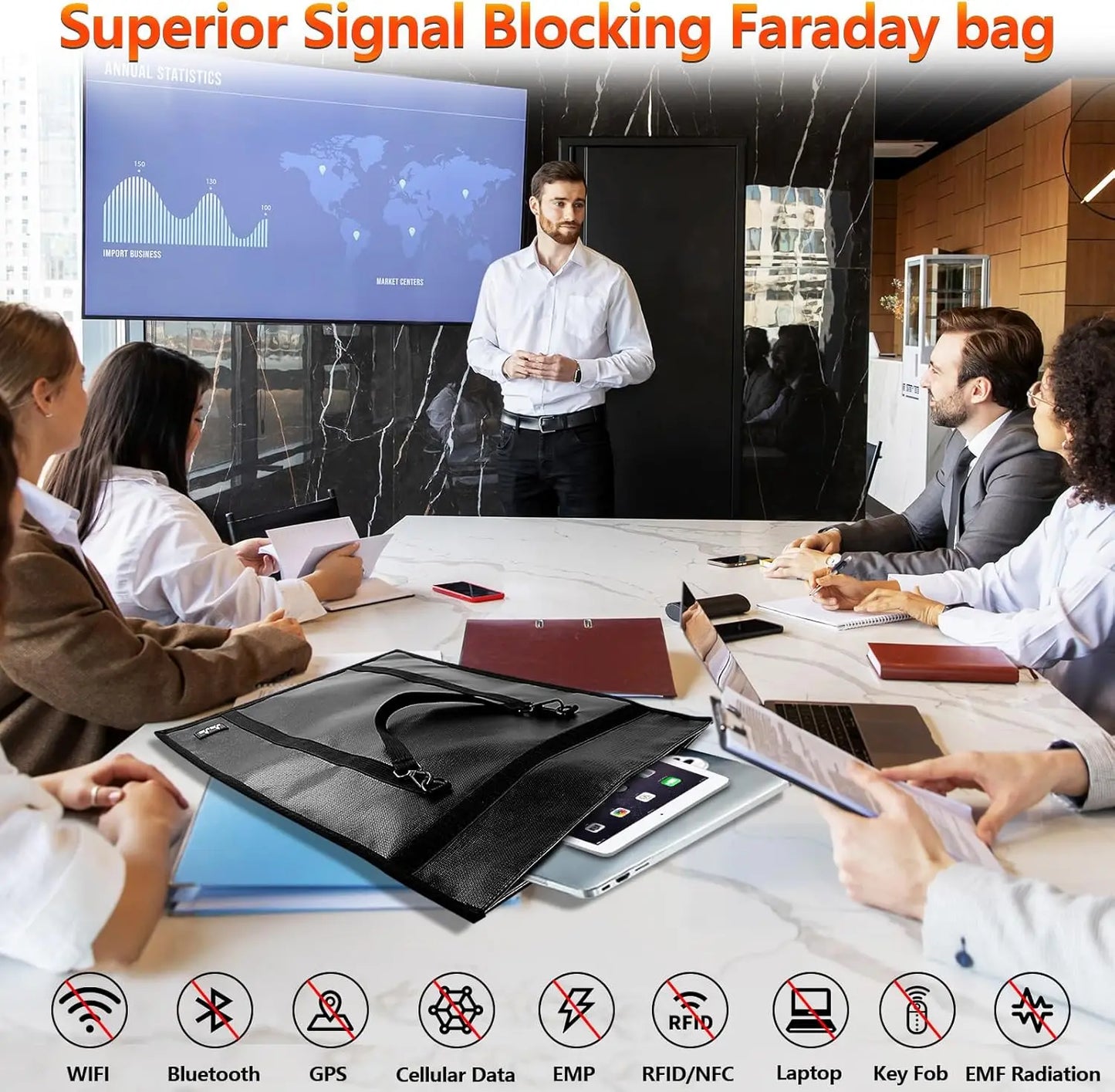 XMSJ Military-Grade Faraday Bags 4-Pack EMP Proof for Laptops