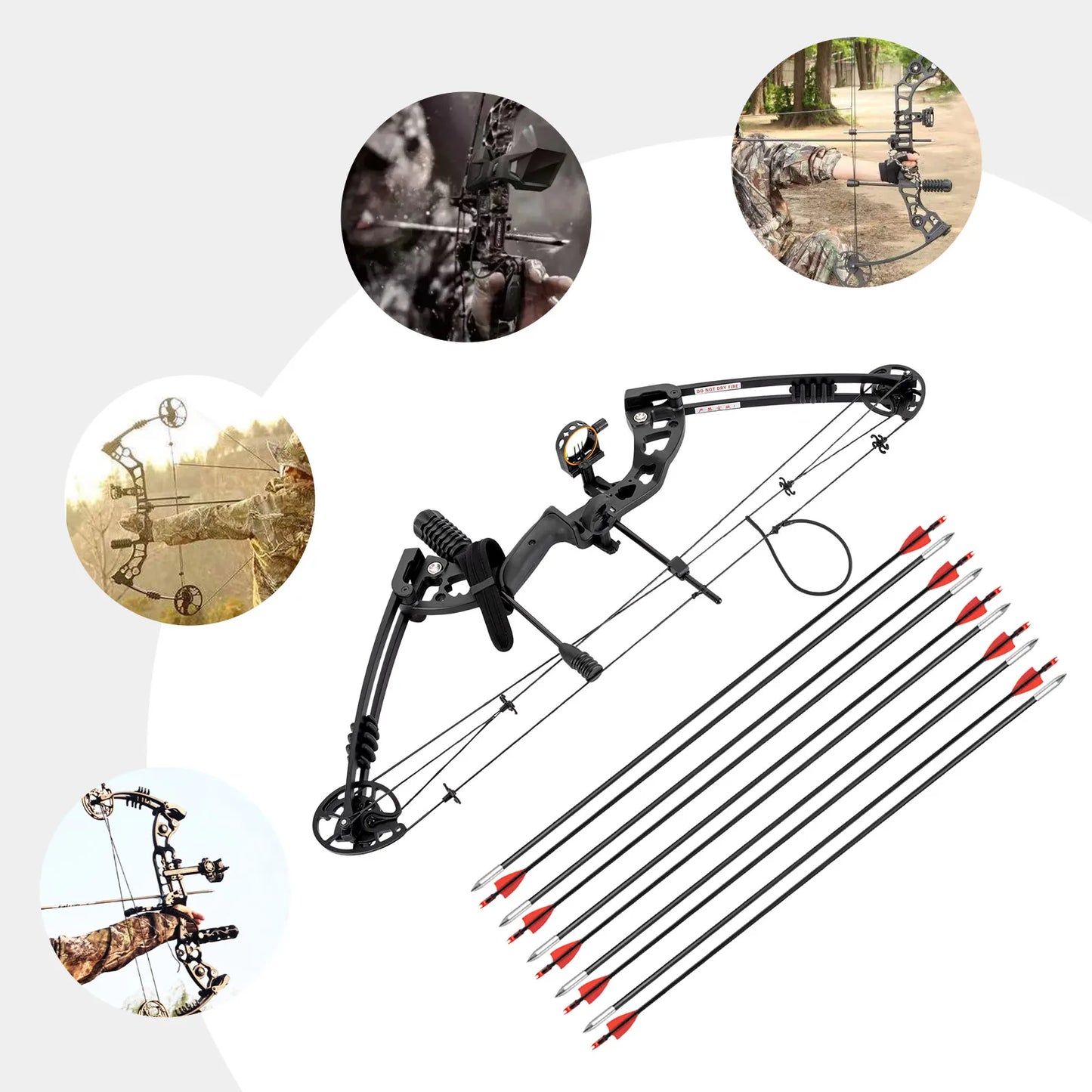 Compound Bow Arrow Set Right Hand Archery Draw Weight 30-55lbs