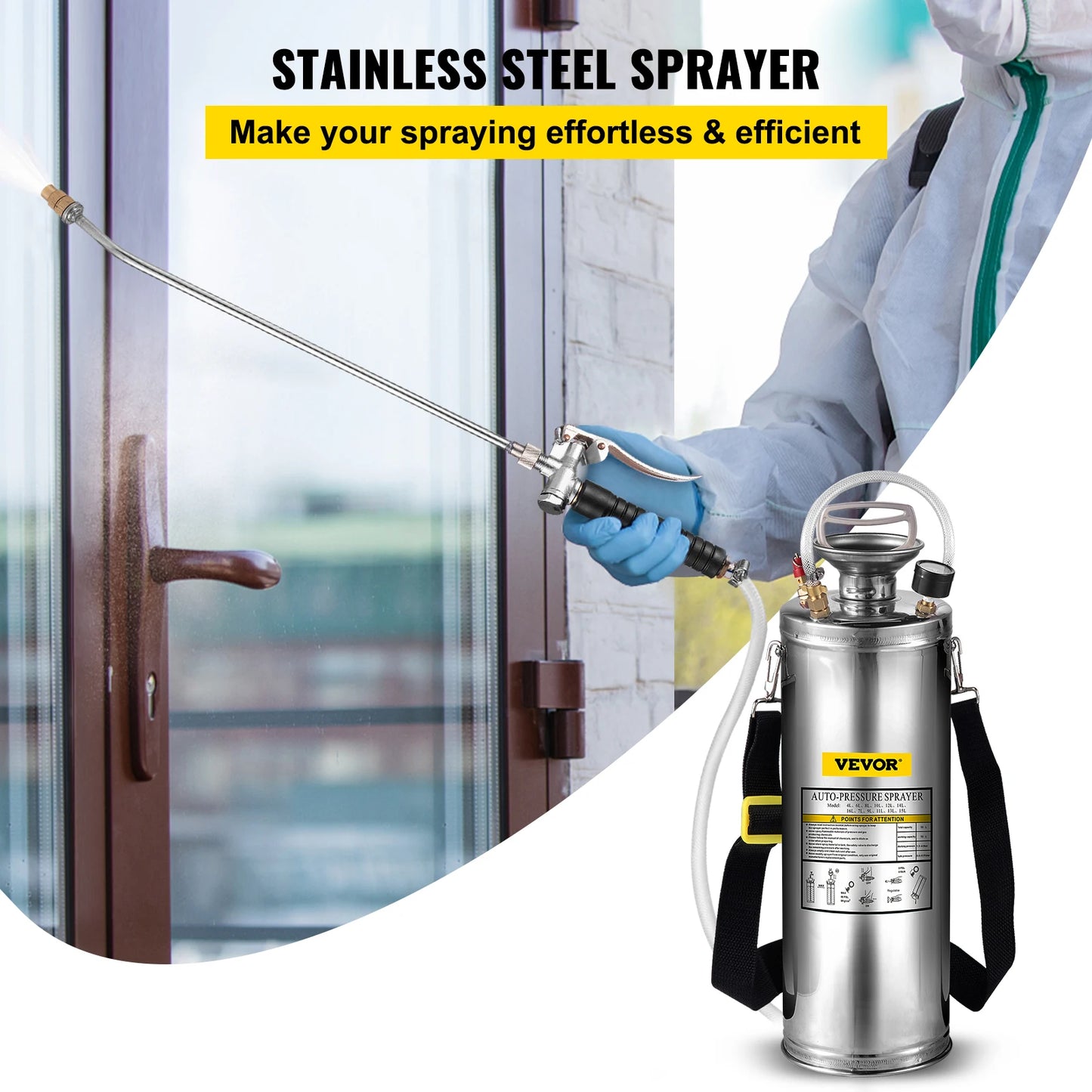 Hand Powered Stainless Steel Sprayer For Garden And Lawn Cleaning