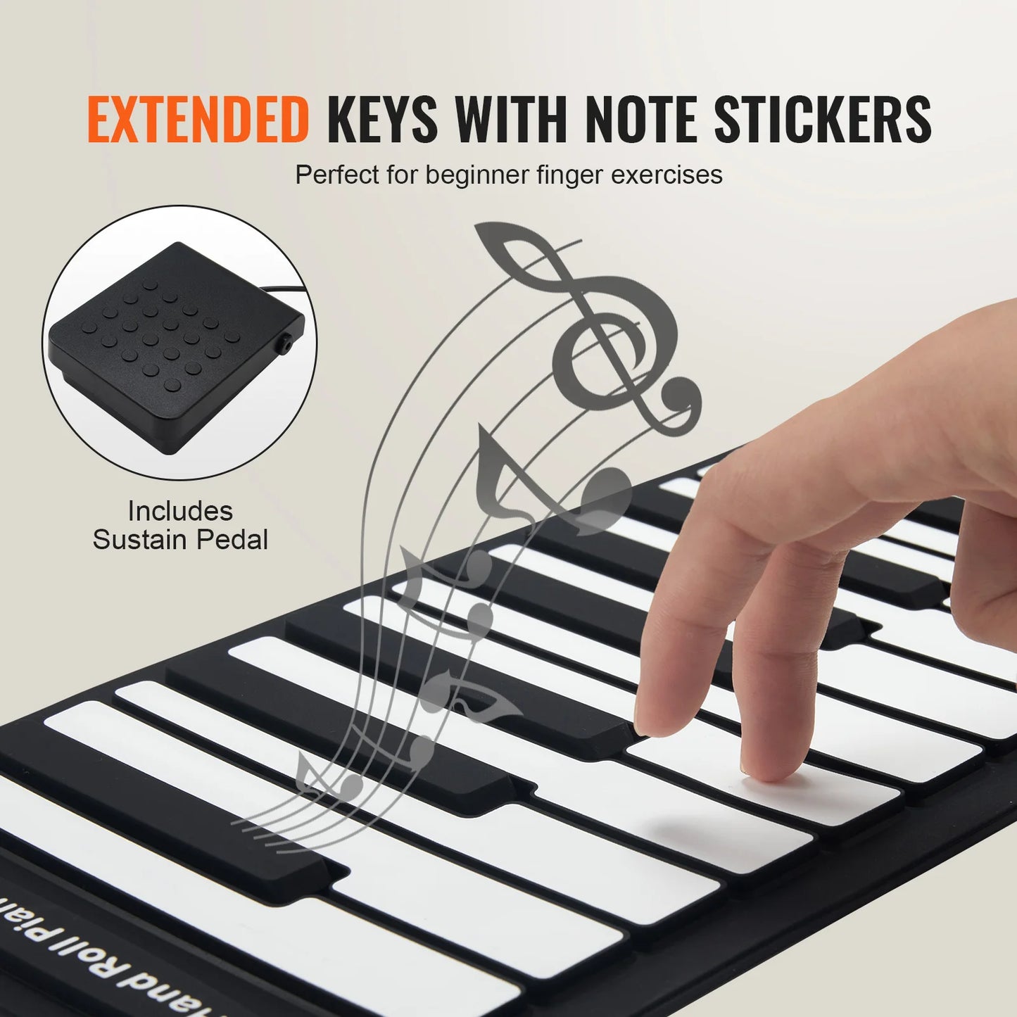 SucceBuy 88 Keys Roll Up Piano Portable Electric Keyboard