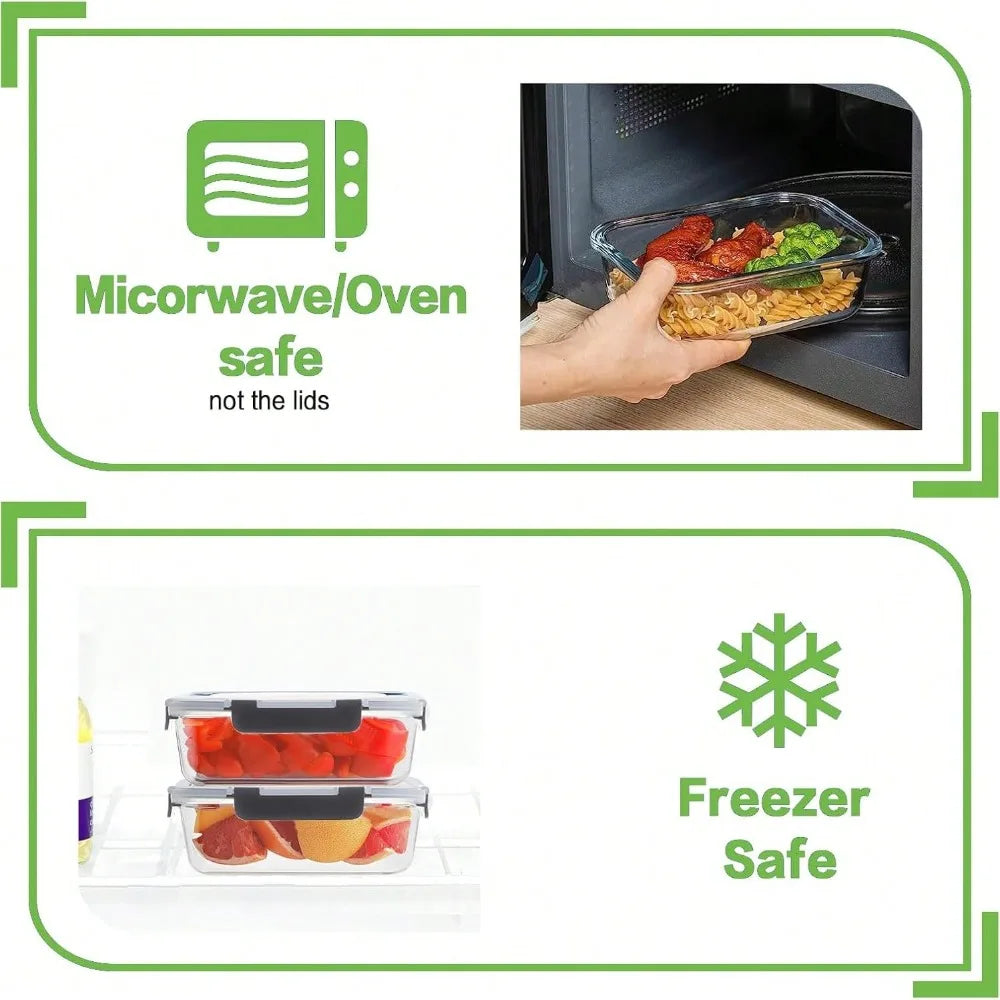 Premium Glass Meal Prep Containers With Leakproof Lids 24 Piece Set