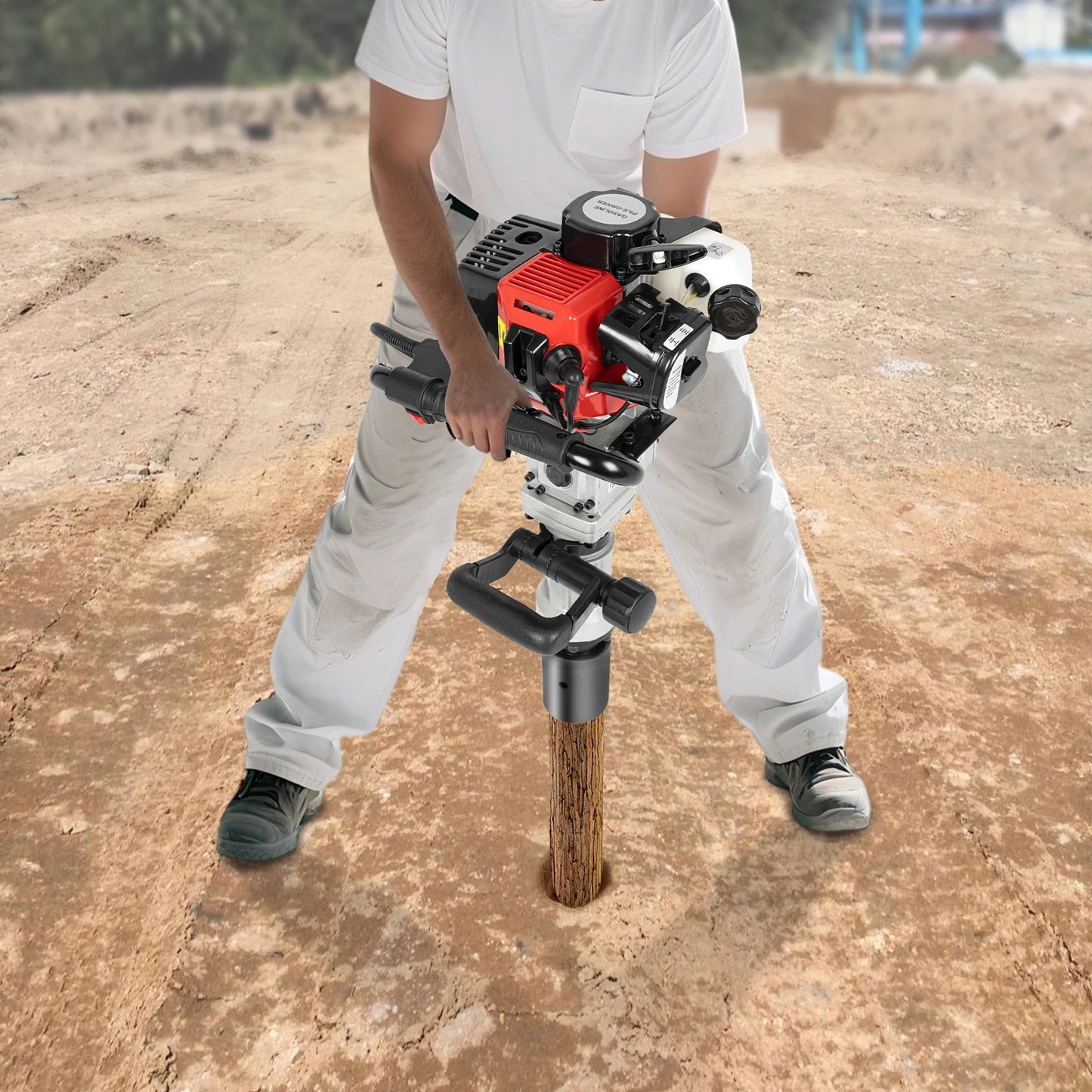 Jh-55 Gas Pile Driver 8500RPM Piling Tool For Fencing