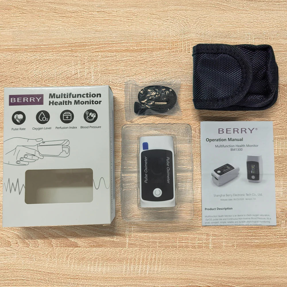 Schbit Compact Finger Blood Pressure And Oxygen Monitor Portable